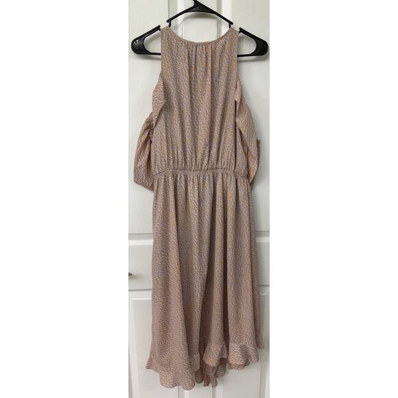 Current Air small brown purple cold shoulder Midi dress ruffle boho hippie - Picture 6 of 9